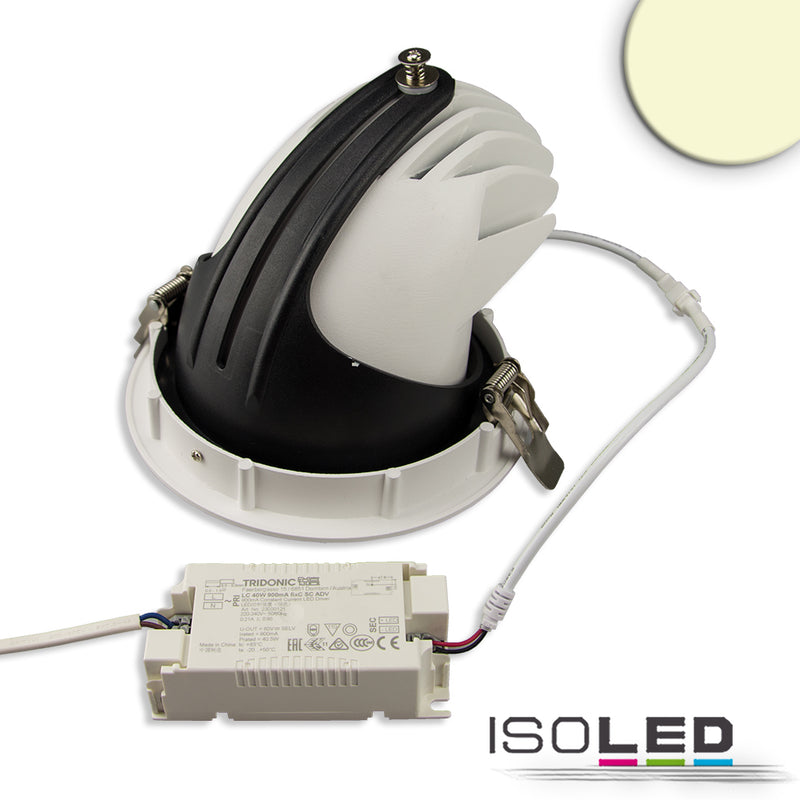 LED Shop-Downlight Sphere, 35W, ausschwenkbar, weiß, warmweiß