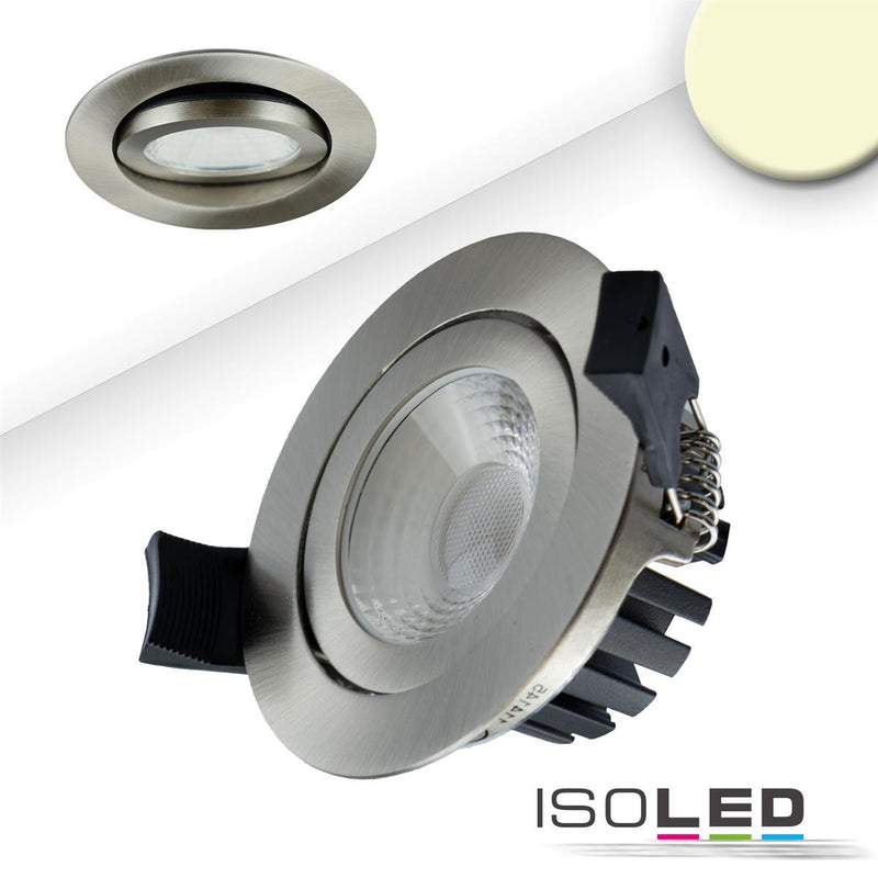 LED Einbaustrahler, silber, 8W, 60°, rund, warmweiß, IP65, dimmbar
