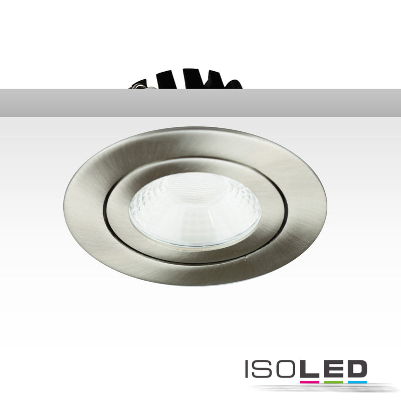 LED Einbaustrahler, silber, 8W, 60°, rund, warmweiß, IP65, dimmbar