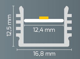 Alu-Aufbau-Profil Typ DXA5 200 cm für LED-Streifen bis 12 mm