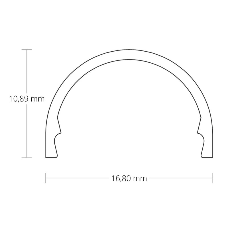 Abdeckung Typ E für Alu-Profile opal 200 cm