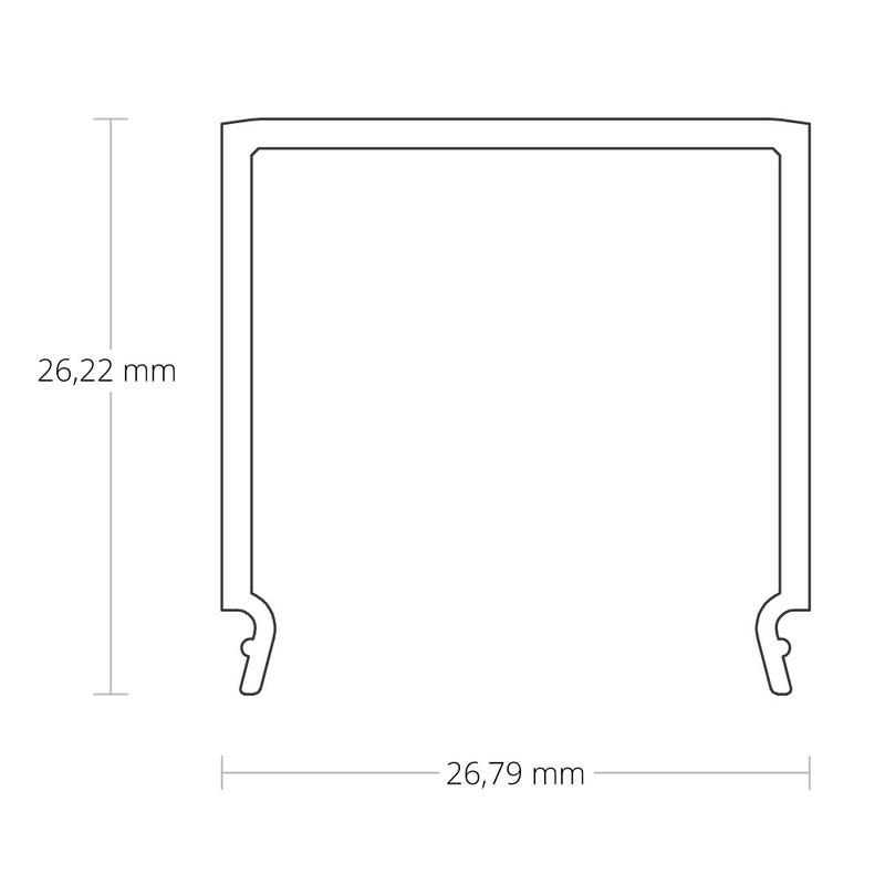 Abdeckung Typ L für Alu-Profile opal 200 cm