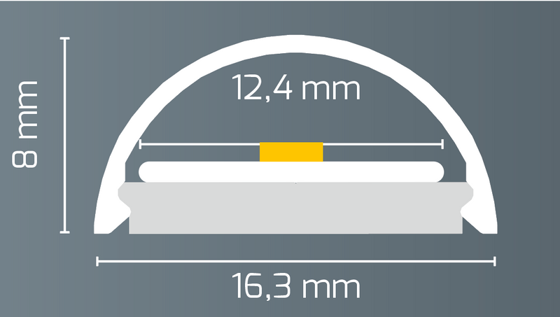 Alu-Aufbau-Profil Typ DXA33 200cm, ultraflach,  für LED-Streifen bis 12mm