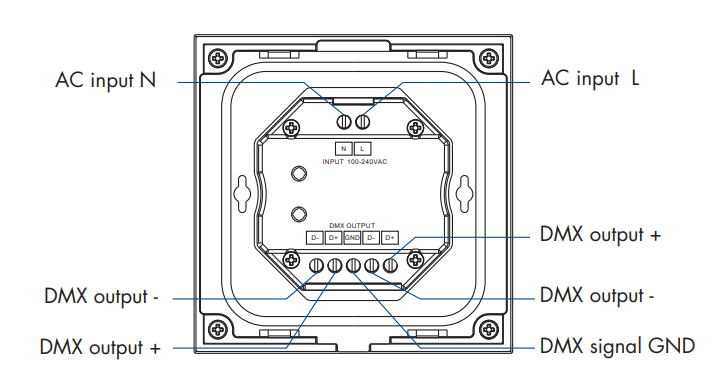 DOTLUX 4ZonenTouchpanel für einfarbige Empfänger DMX/Fusion-Technologie