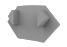 PVC-Endkappe für Profil/Abdeckung DXF8/A grau