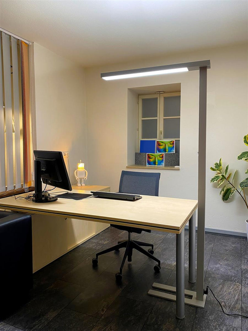 lilatec LED Büro Stehlampe Stehleuchte LINEAR Arbeitsplatz 50 Watt 5.600lm Neutralweiß | Ideale Arbeitsplatzausleuchtung…